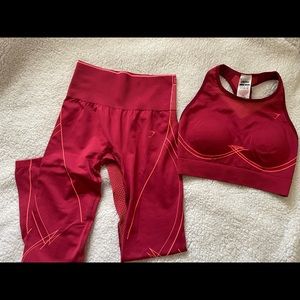 Red seamless Gymshark set
